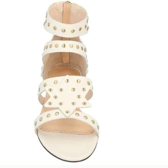 Charlotte Olympia Studded leather Sandals white size 6 - Picture 1 of 7